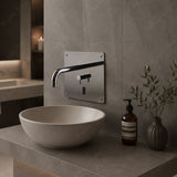 Battery-powered electronic basin mixer with built-in installation and chrome finish. Touchless, water-saving faucet for modern UAE washrooms.