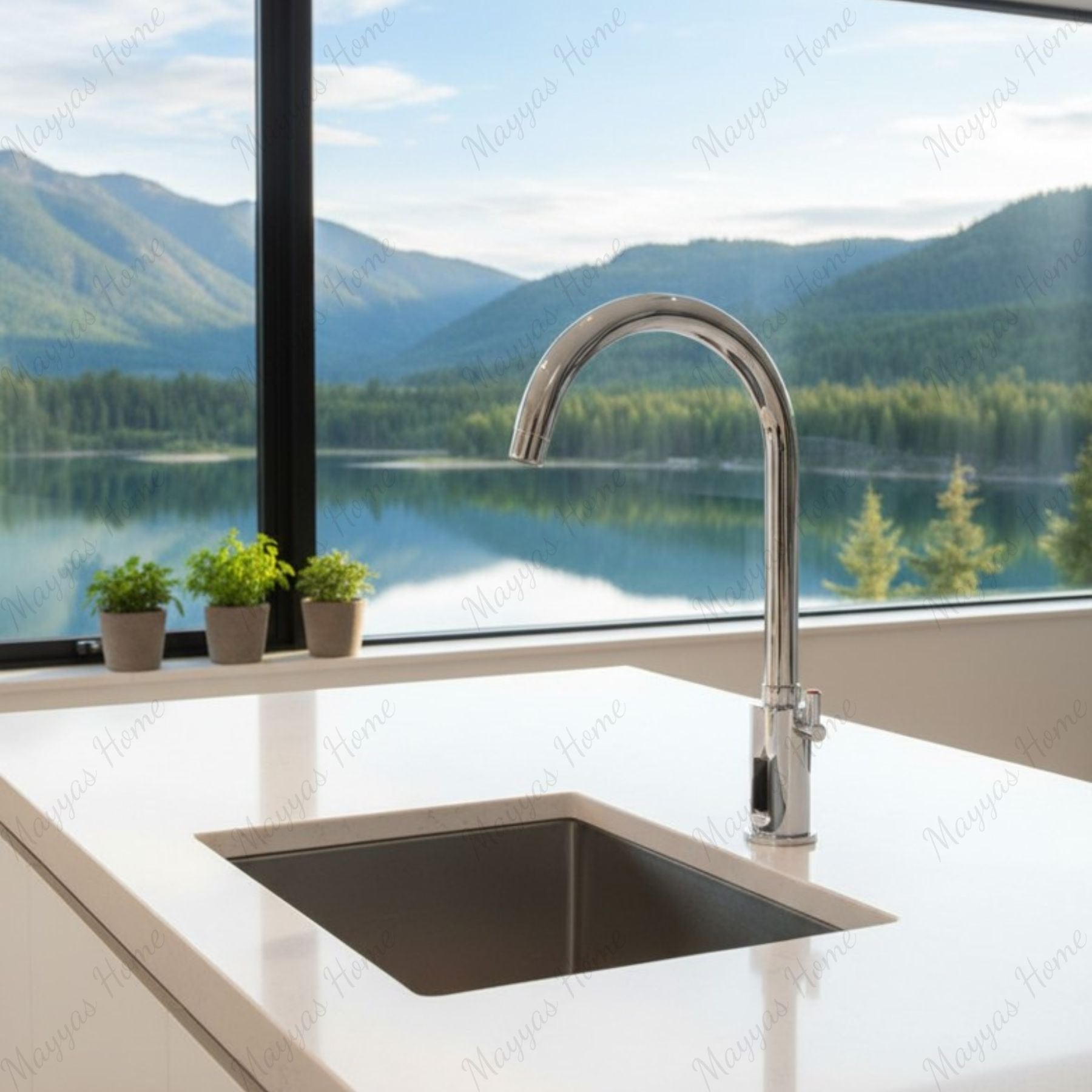 Battery-powered sensor mixer tap with swivel spout, chrome finish and water-saving flow control. Ideal for hygienic commercial and residential washrooms.