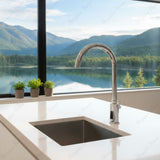 Battery-powered sensor mixer tap with swivel spout, chrome finish and water-saving flow control. Ideal for hygienic commercial and residential washrooms.