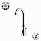 Battery-powered sensor sink mixer tap with swivel spout and chrome finish. Touchless, water-saving faucet for modern UAE bathrooms and washrooms.