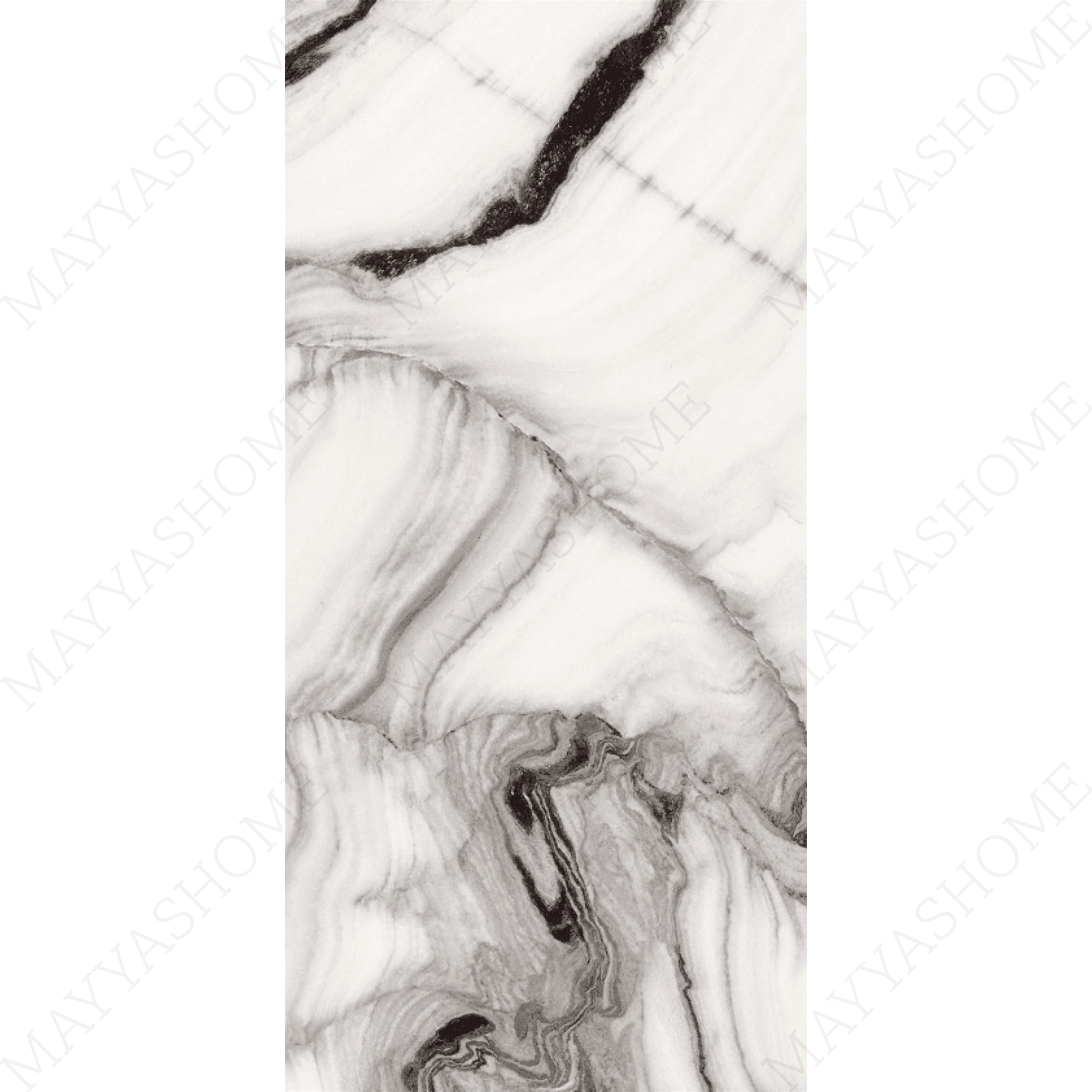 Bianco Lasa 80x160cm high glossy porcelain tile, 09mm thick with a white marble look and subtle veining. Bright, elegant, and durable for modern interiors.