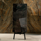 Black Panther Onyx porcelain tile 60x120cm 9mm thickness, bold marble look design, durable porcelain, ideal for luxury floors and walls.