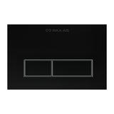 Black matte flush plate with water-saving dual control and premium minimalist design for modern bathrooms. Perfect for stylish modular switch installations
