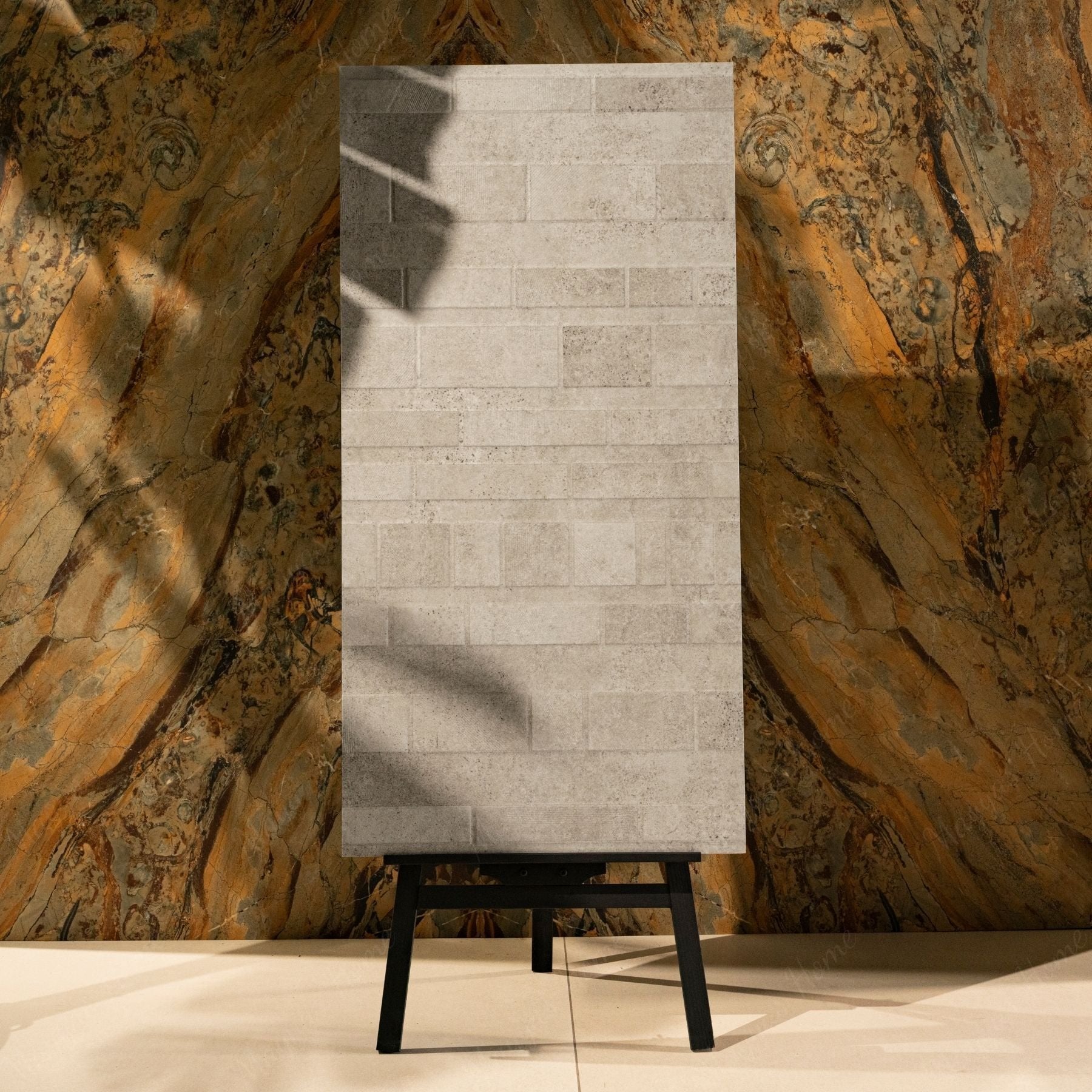 Brick Essence brick-look porcelain tile in 60x120cm size with rustic texture, durable 9mm thickness and low absorption for walls and floors.