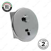 Built-in timed shower mixer tap with 15–25 second push-button control, installation box and anti-vandal protection. Ideal for UAE commercial, hospitality and public shower facilities.