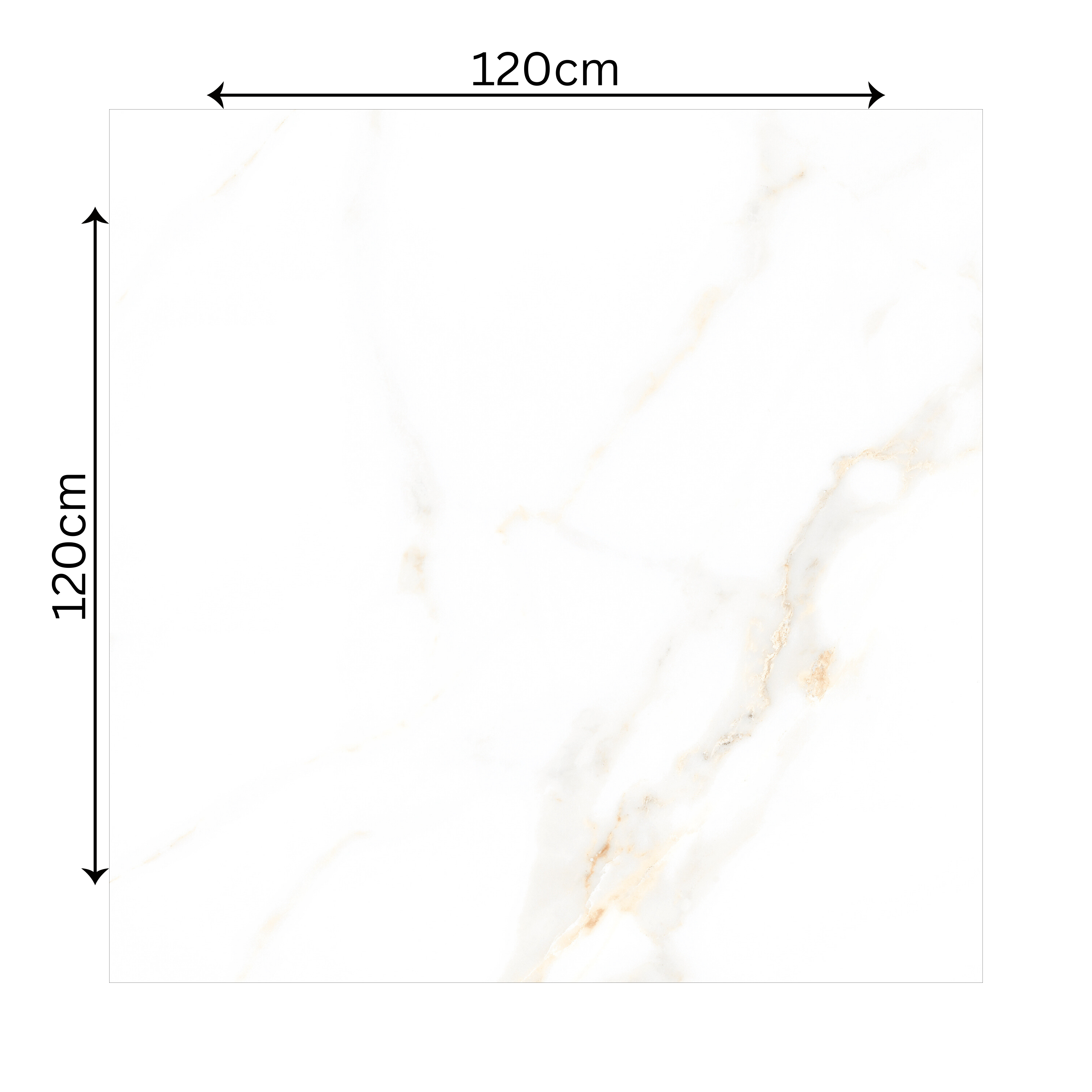 Cecelia Gold 120x120cm matt porcelain tile with soft cream base and golden veining. Elegant, durable, and ideal for modern luxury interiors.