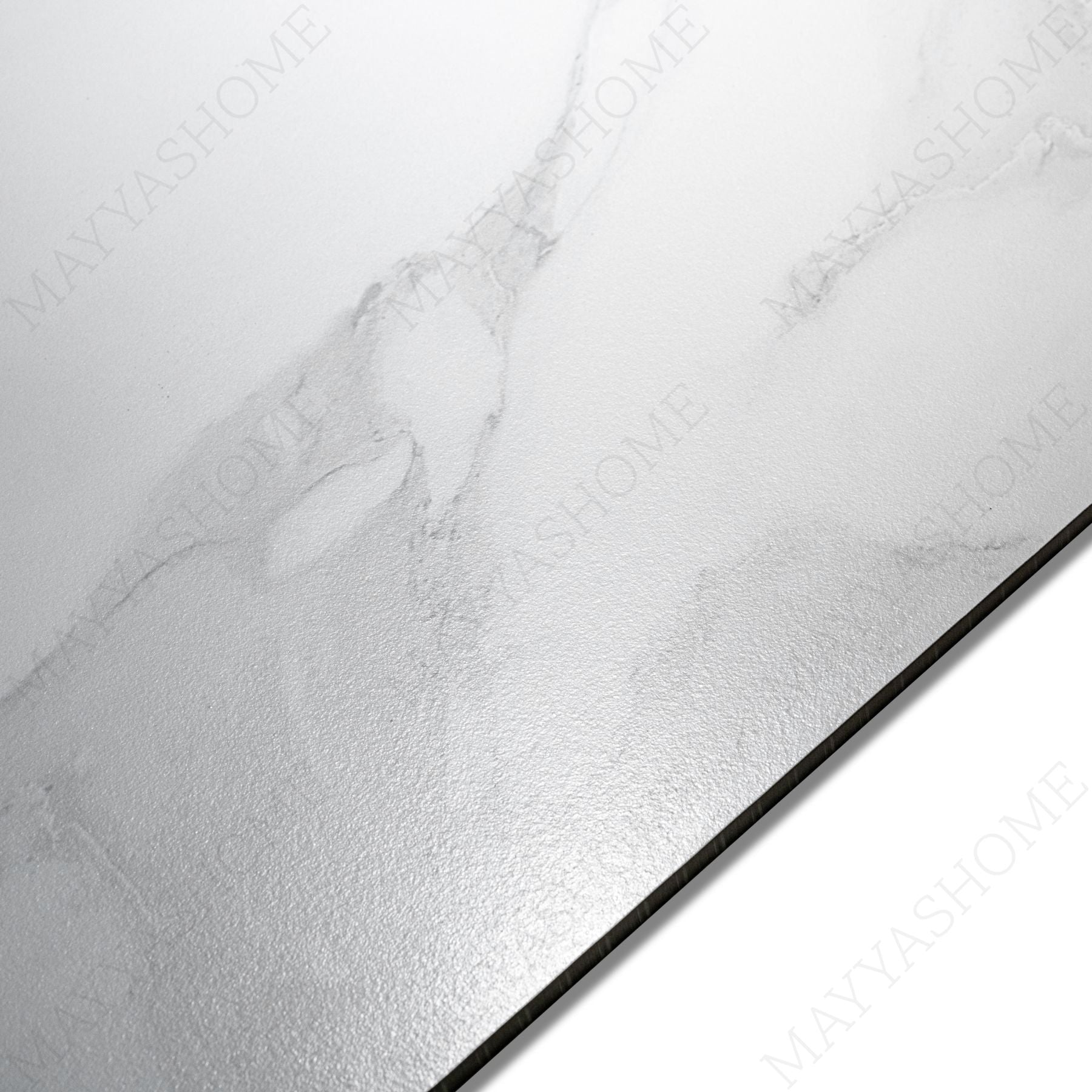 Cloud White porcelain tile in 60x120cm size with soft marble effect, clean white tones and durable 9mm thickness for walls and floors.