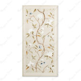 Crema Frame Blossom matt stone effect porcelain tile 60x120cm with 9mm thickness features soft beige tones and elegant floral detailing.
