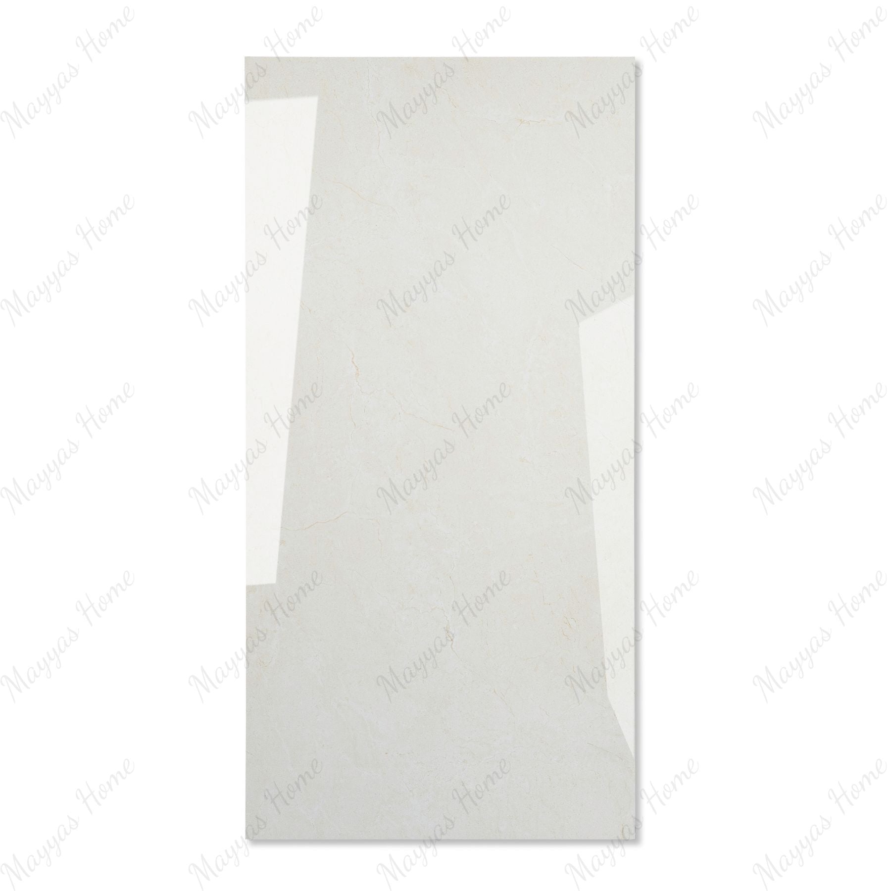 Crema Marfil glossy marble effect porcelain tile 60x120cm with 9mm thickness, perfect for elegant and timeless interiors.