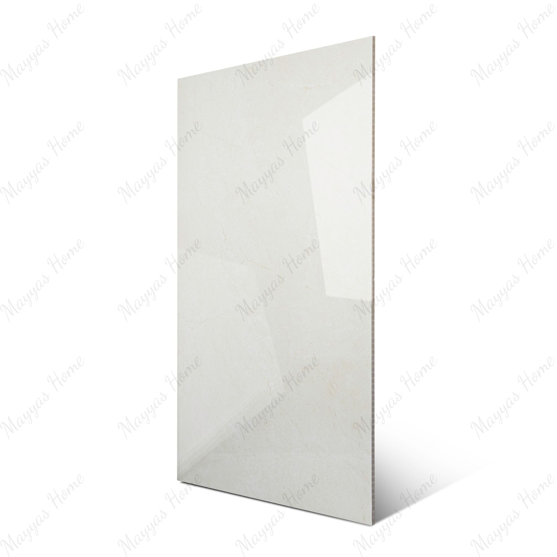 Crema Marfil glossy marble effect porcelain tile 60x120cm with 9mm thickness, perfect for elegant and timeless interiors.