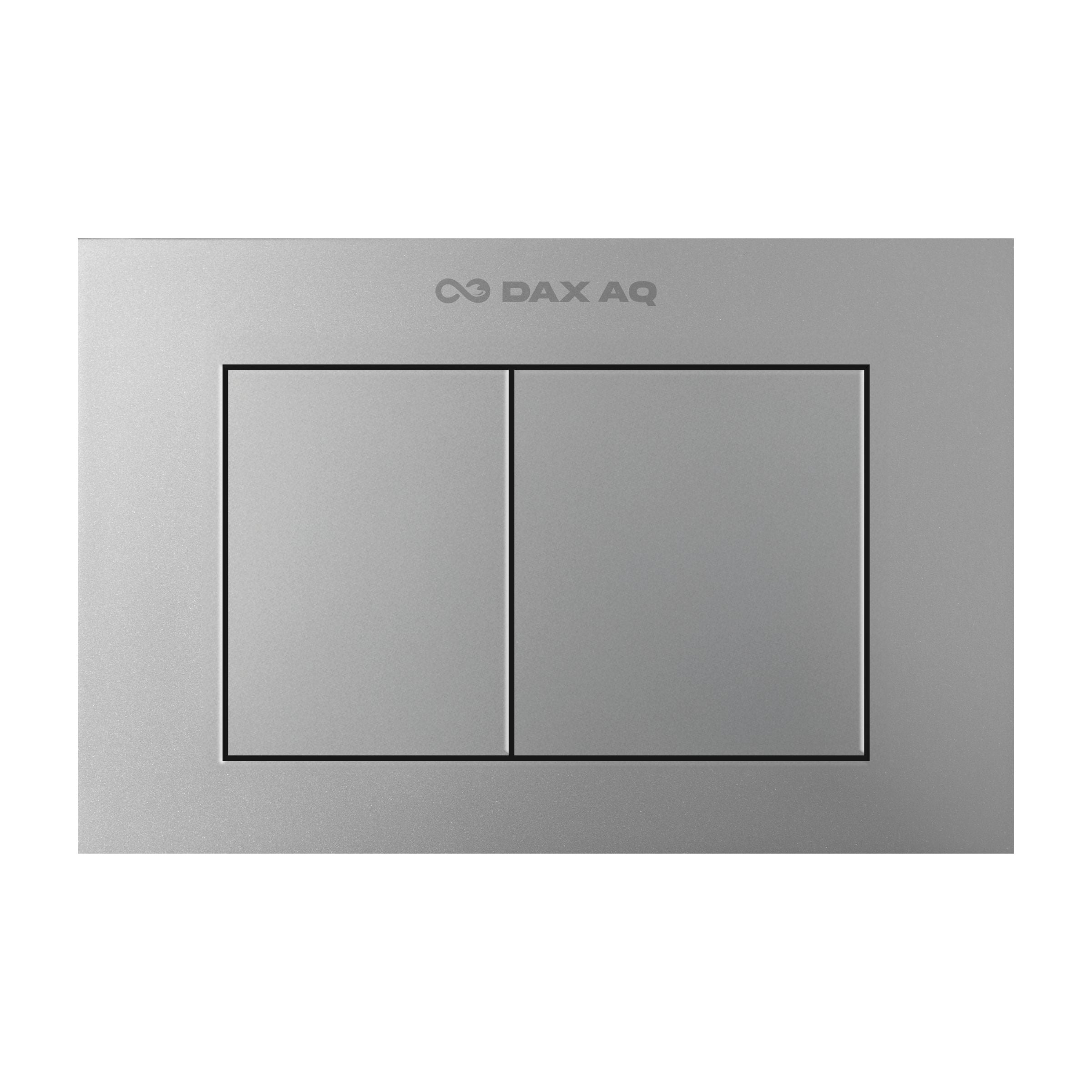 DAX AQ Slate Silver Matt flush plate – durable, slim dual-flush design, easy-clean, water saving, stylish modern bathroom solution for concealed cisterns.