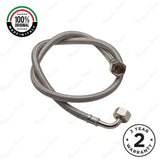 DN8 steel braided flexible hose with 1300mm length, straight and 90° G1/2 female connections. Ideal for commercial and residential plumbing projects in UAE.