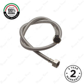 DN8 steel braided hose with 900mm length and straight G1/2 female connections. Ideal for commercial, residential and plumbing installations across UAE.