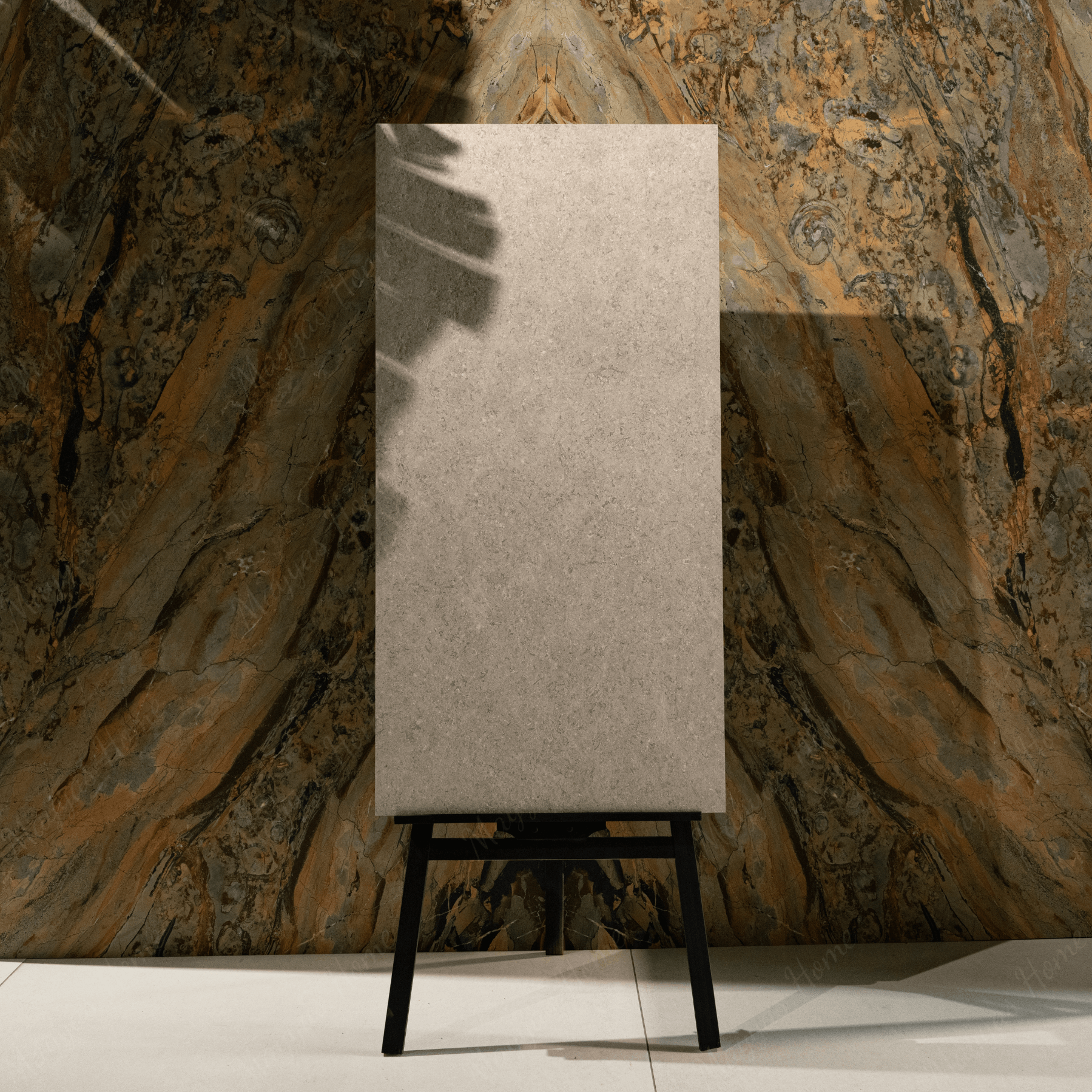 Dijon Limestone Taupe porcelain tile 60x120cm 2mm thickness, taupe stone look design, durable porcelain tile for modern floors and walls.