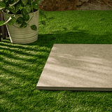 Dijon Limestone Taupe porcelain tile 60x120cm 2mm thickness, taupe stone look design, durable porcelain tile for modern floors and walls.