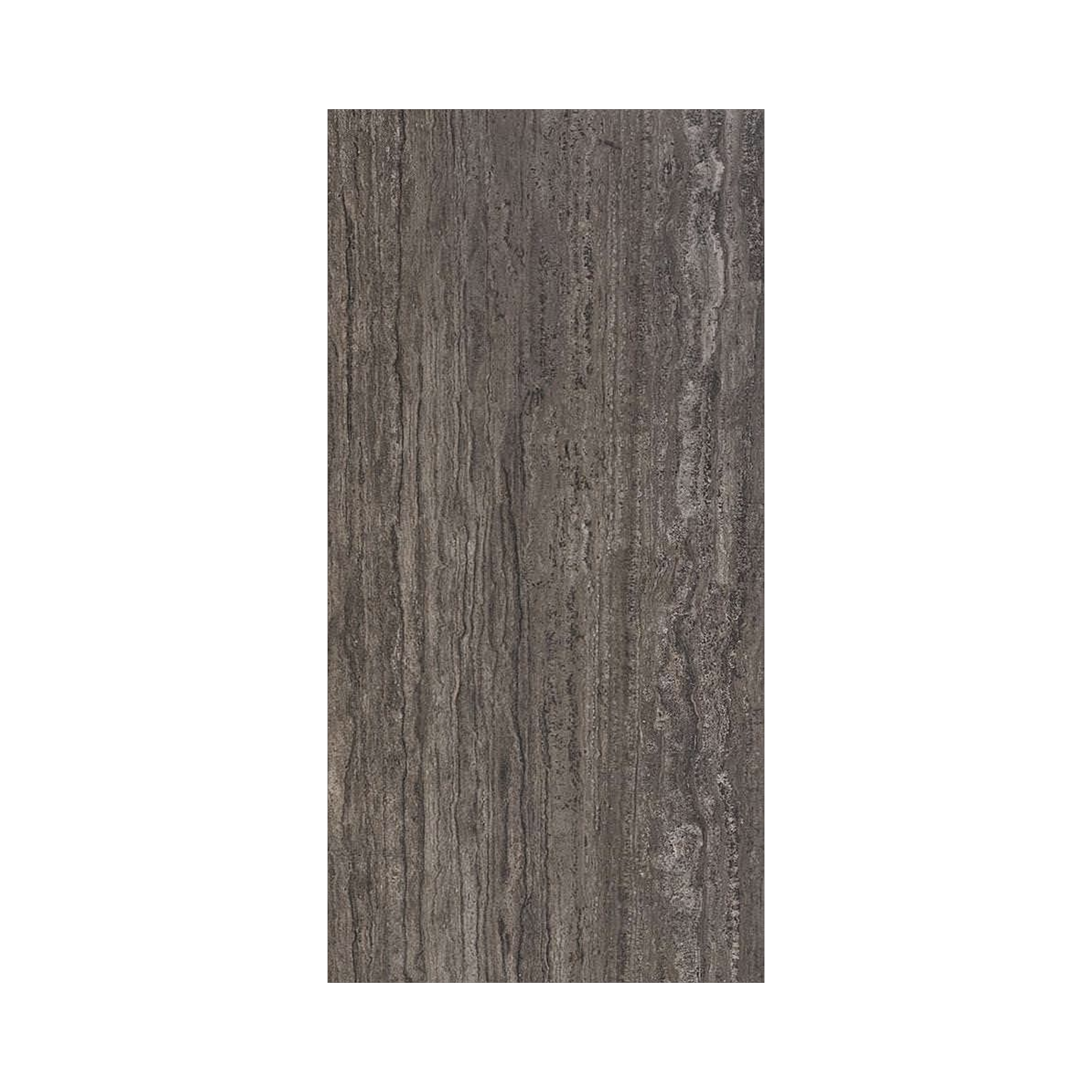 Ebony Travertino 120x240cm glossy porcelain tile with bold dark stone design. Durable 9mm surface for modern floors and walls.