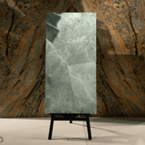 Emerald Fur porcelain tile 60x120cm 9mm thickness, green marble look design, durable porcelain, ideal for modern floors and walls.