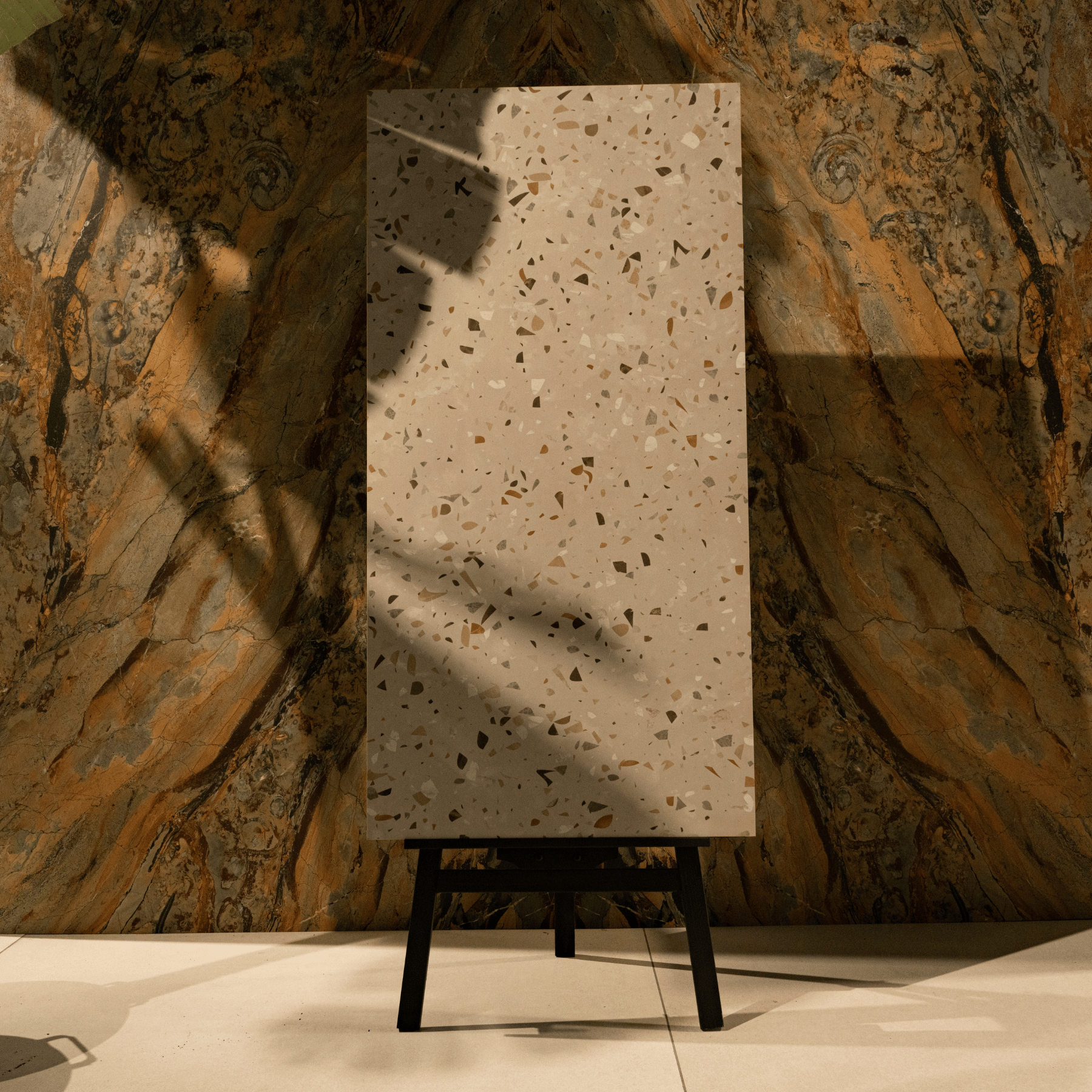 Explore AMATA BEIGE 60x120cm porcelain tile with carving matt finish. A 9MM thick, textured beige tile perfect for modern floor and wall designs.