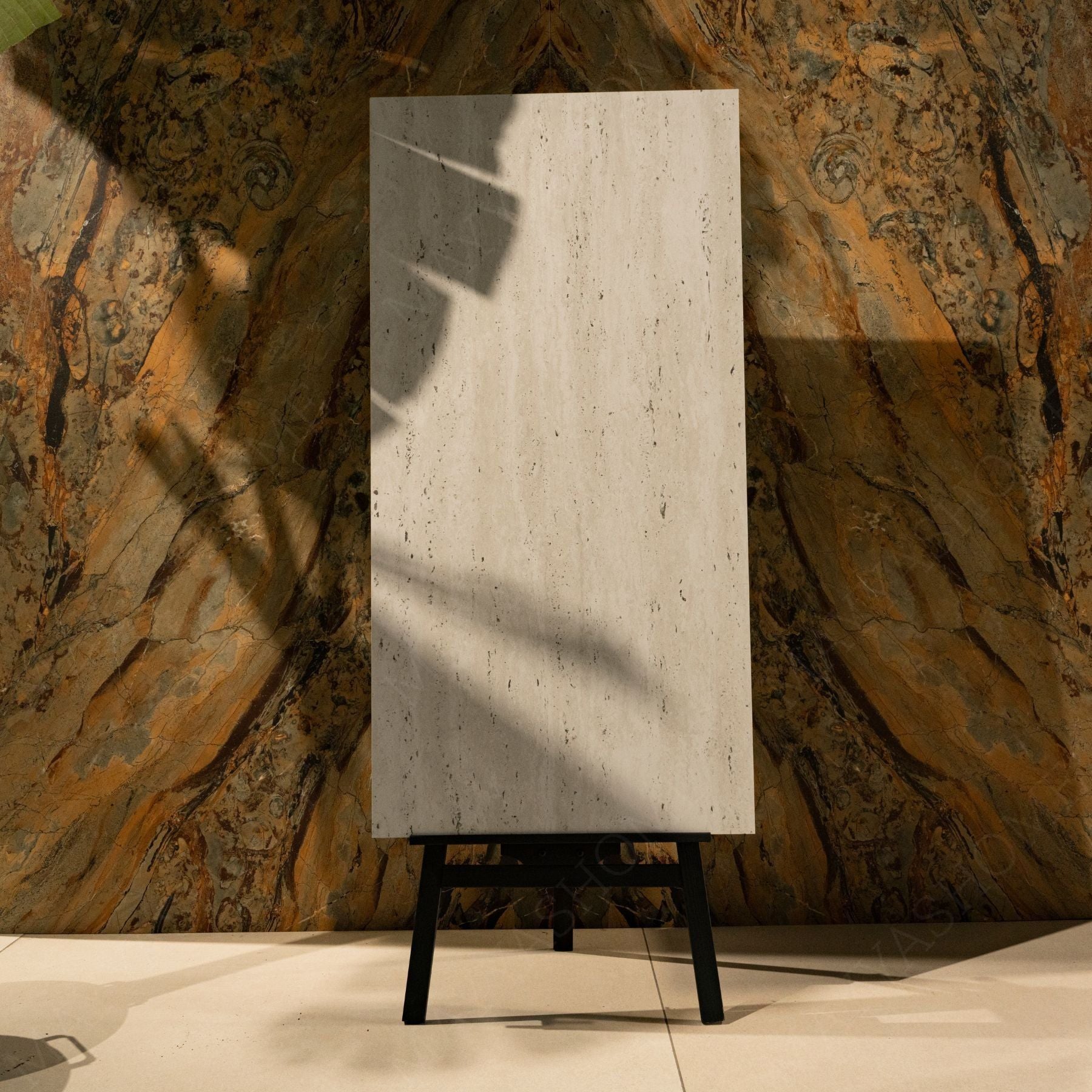 Explore TAVETTI BIANCO porcelain tile 600x1200mm with 9MM thickness and rocker carving texture. Durable large format tile ideal for seamless floors and walls with superior wear resistance.