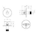 Extended built-in timed shower tap with 15–25 second push-button control, installation box and anti-vandal protection for commercial and public facilities.