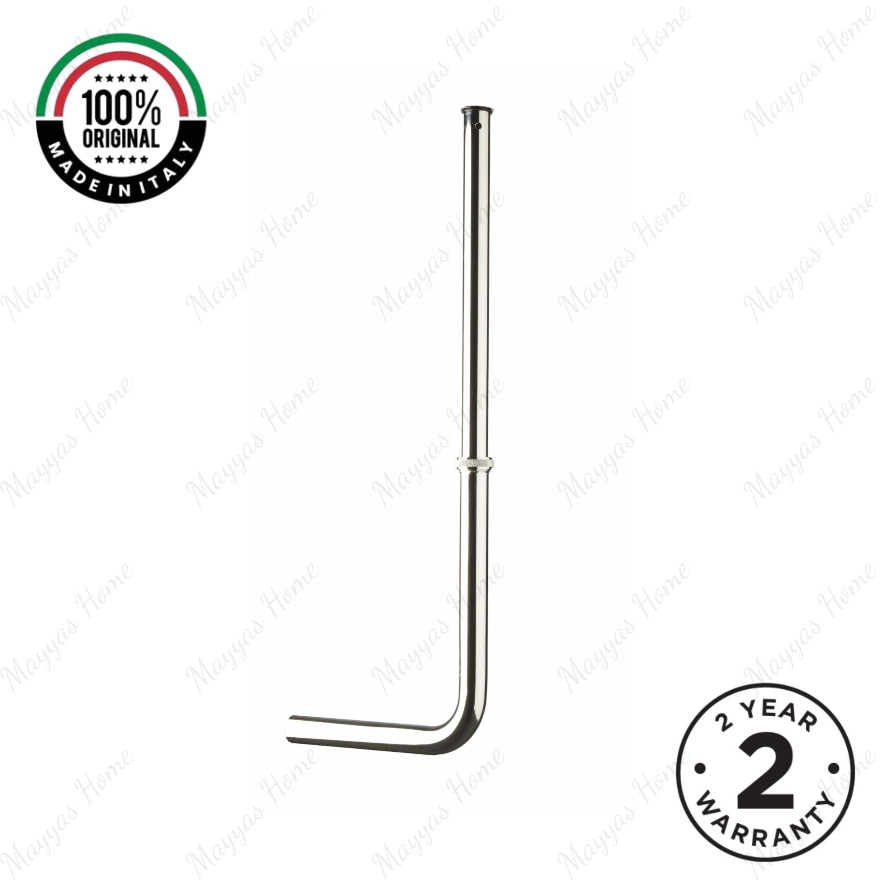 External telescopic L-shaped exhaust pipe with Ø30mm outlet for exposed plumbing systems. Ideal for commercial, hospitality and residential bathroom projects in UAE.