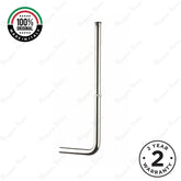 External telescopic L-shaped exhaust pipe with Ø30mm outlet for exposed plumbing systems. Ideal for commercial, hospitality and residential bathroom projects in UAE.
