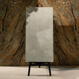 Fur Ice glossy marble effect porcelain tile 60x120cm with 9mm thickness features icy white base, soft grey texture and polished finish.