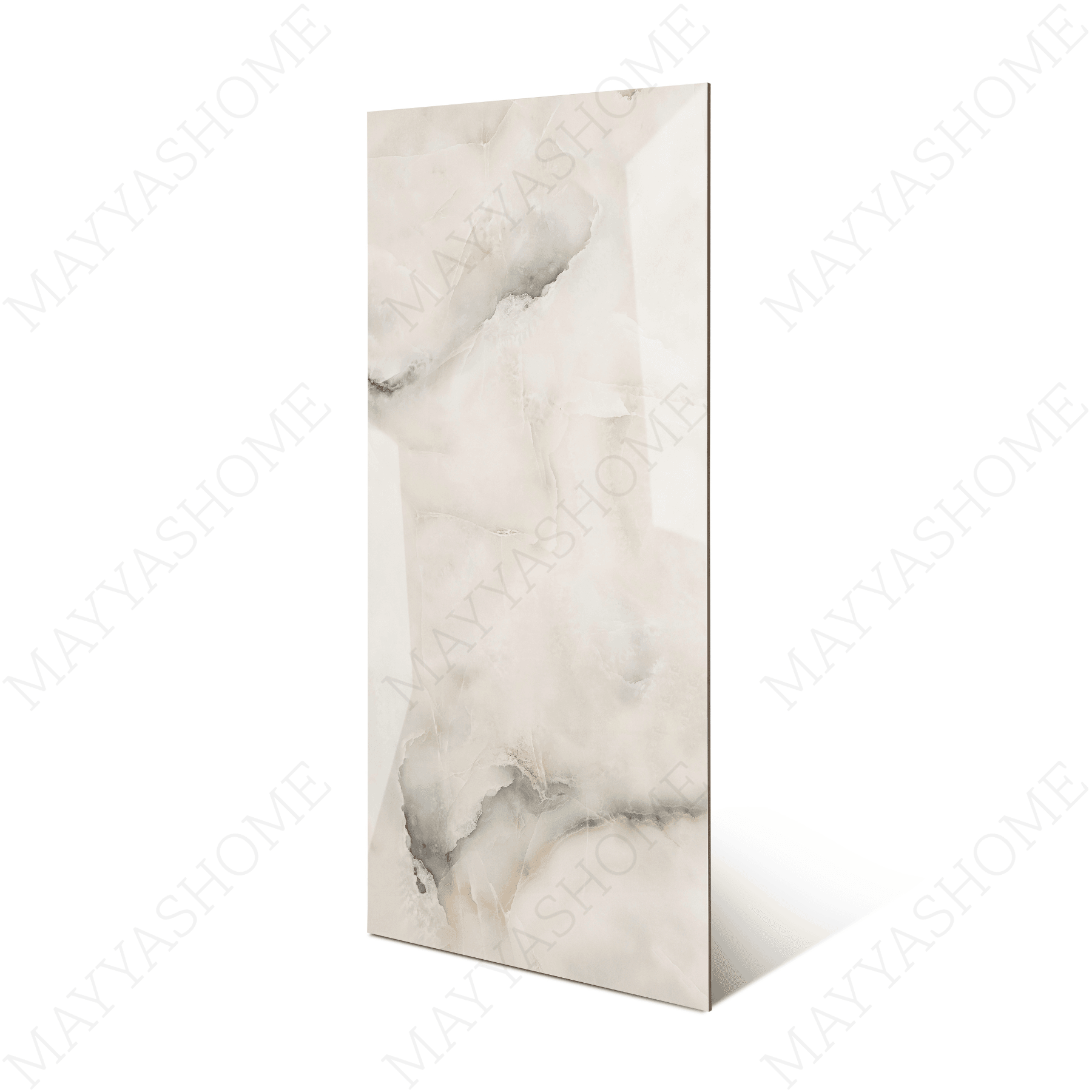 Glacier Vein Silver porcelain tile 60x120cm 9mm thickness, light grey marble look design, durable porcelain tile for modern floors and walls.