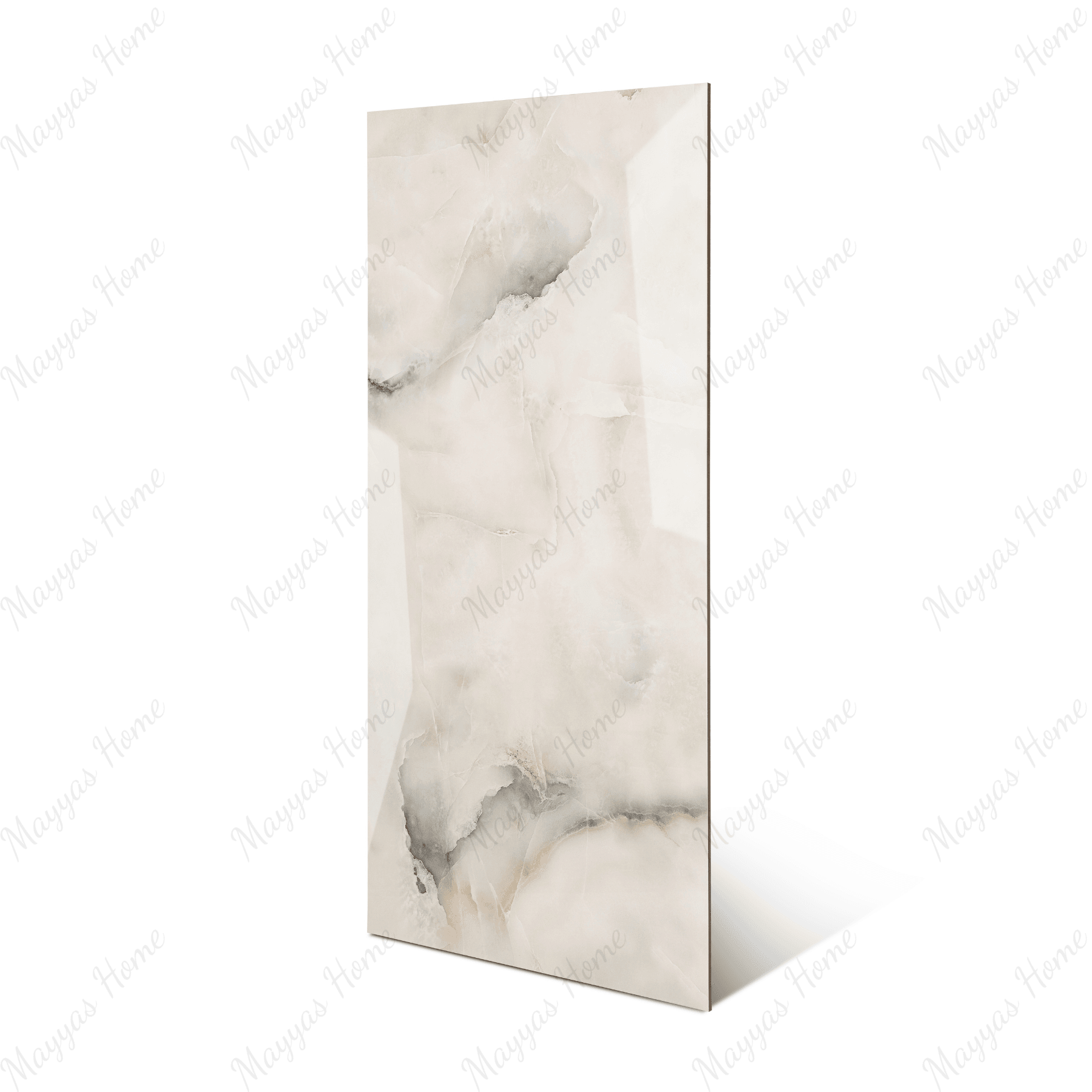 Glacier Vein Silver porcelain tile 60x120cm 9mm thickness, light grey marble look design, durable porcelain tile for modern floors and walls.