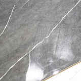 Graphite Vein glossy porcelain tile 60x120cm with 9mm thickness features dark graphite base, elegant veining and refined polished finish.