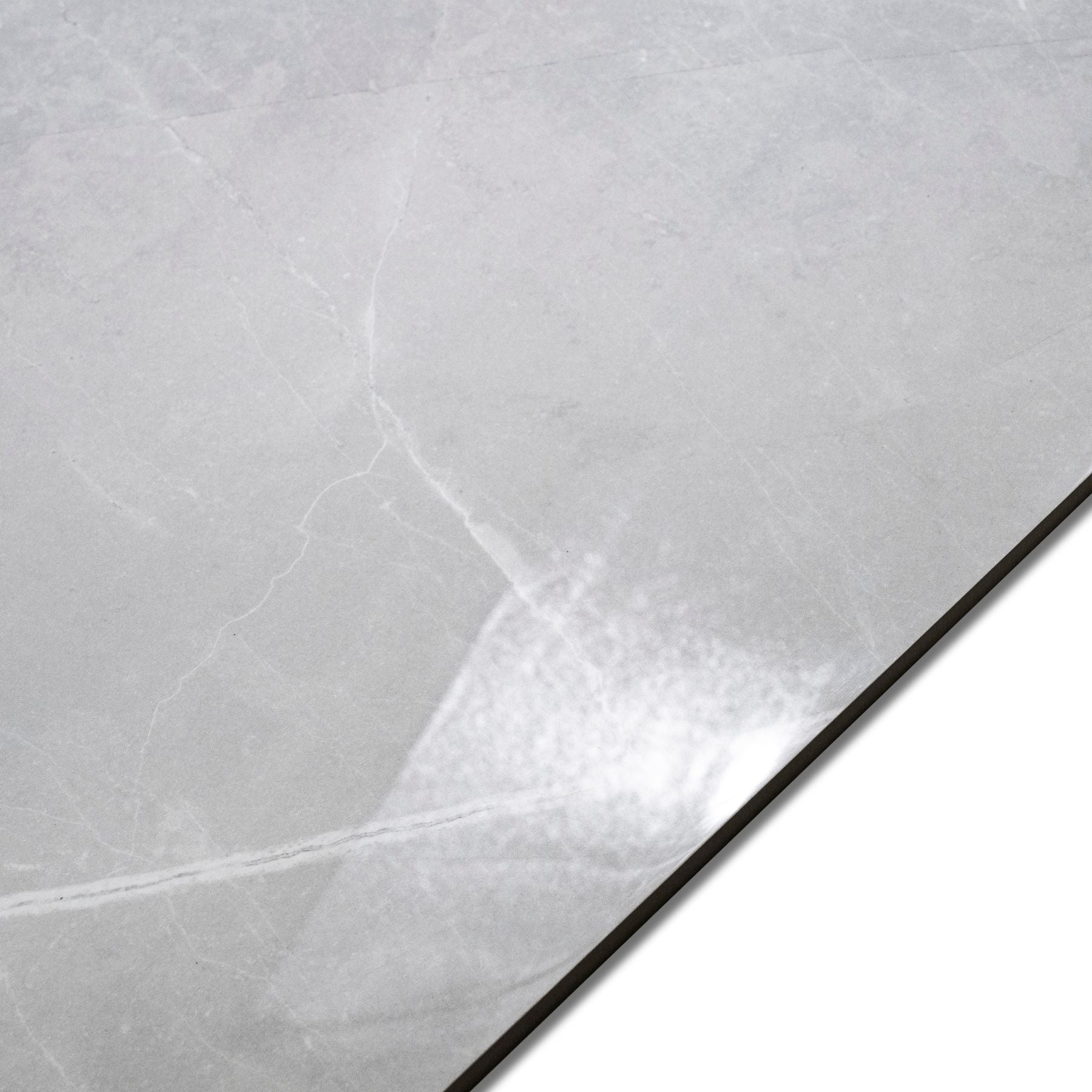 Italian Armani Light Grey glossy marble effect porcelain tile 60x120cm with 9mm thickness, ideal for bright luxury interiors.