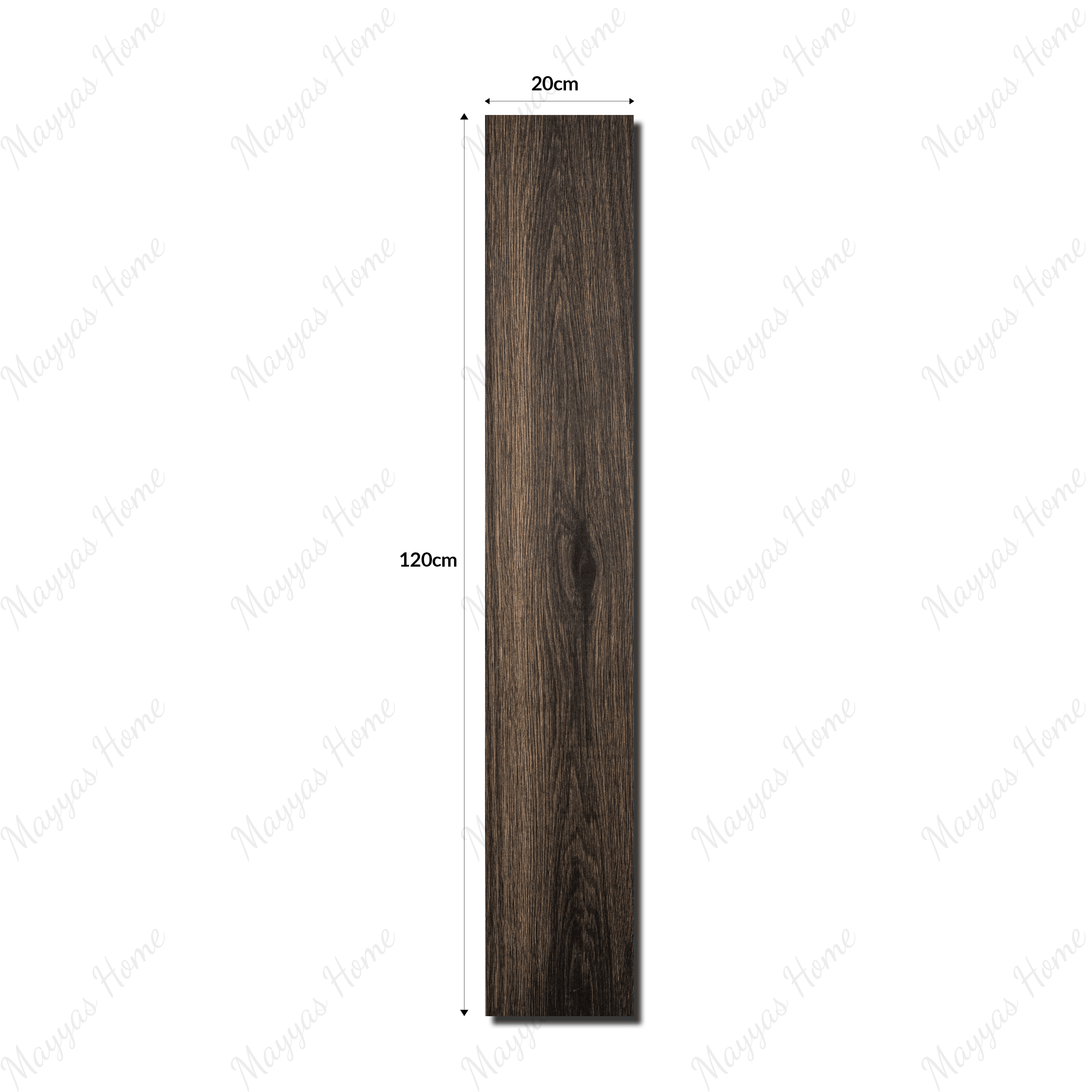 Karvel Weng 20x12cm porcelain tile with 09mm thickness. Deep wenge-brown tone, durable and elegant for walls, kitchens, and modern interiors.