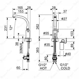MCM 709301 electronic sink mixer tap with swivel spout made in Italy. Battery-powered operation, chrome finish, water-saving flow limiter, and 2-year warranty.