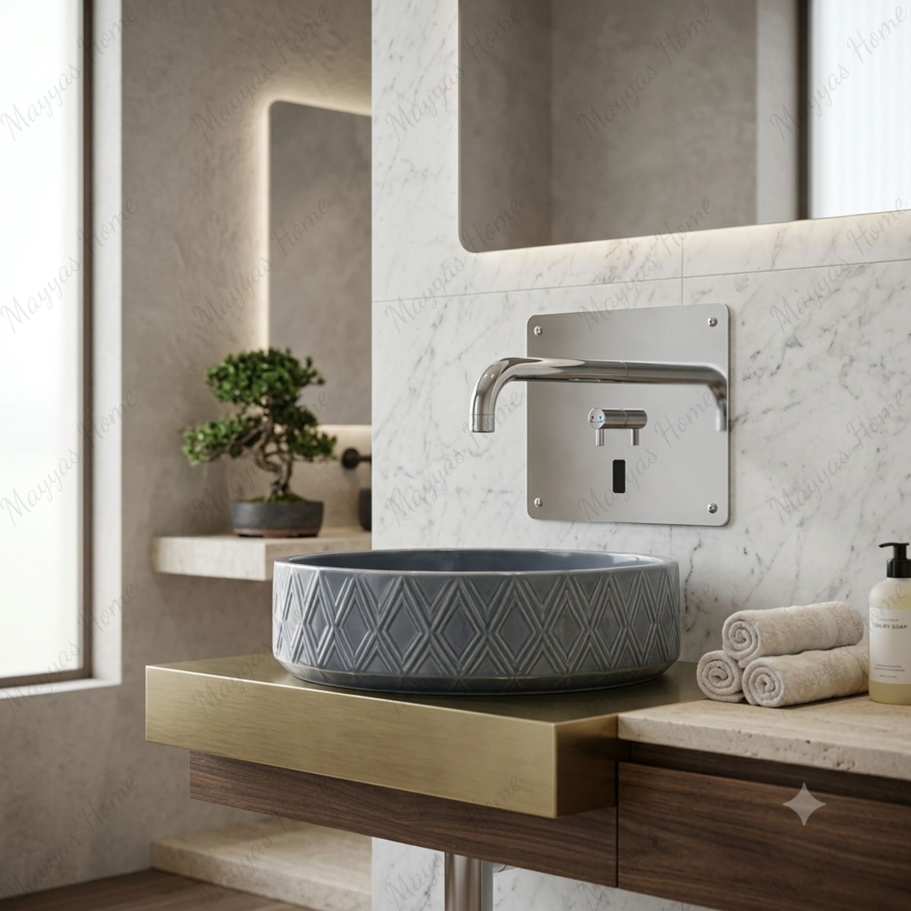 Mains-powered electronic sink mixer with built-in installation and chrome finish. Touchless, water-saving faucet for modern UAE washrooms.