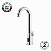 Mains-powered sensor sink mixer tap with swivel spout and chrome finish. Touchless, water-saving faucet for modern UAE bathrooms and washrooms.