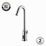 Mains-powered sensor sink mixer tap with swivel spout and premium finishes. Touchless, water-saving faucet for luxury UAE bathrooms and washrooms.