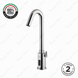 Mains-powered sensor sink mixer tap with swivel spout and premium finishes. Touchless, water-saving faucet for luxury UAE bathrooms and washrooms.