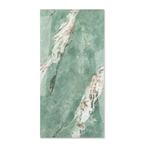 Malachite porcelain tile 60x120cm 9mm thickness, green marble look design, durable porcelain, ideal for luxury floors and feature walls.