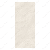 Monaco Ice glossy porcelain tile 120x280cm. Sleek white with frosty tones, 09mm thick, perfect for modern luxury interiors and walls.
