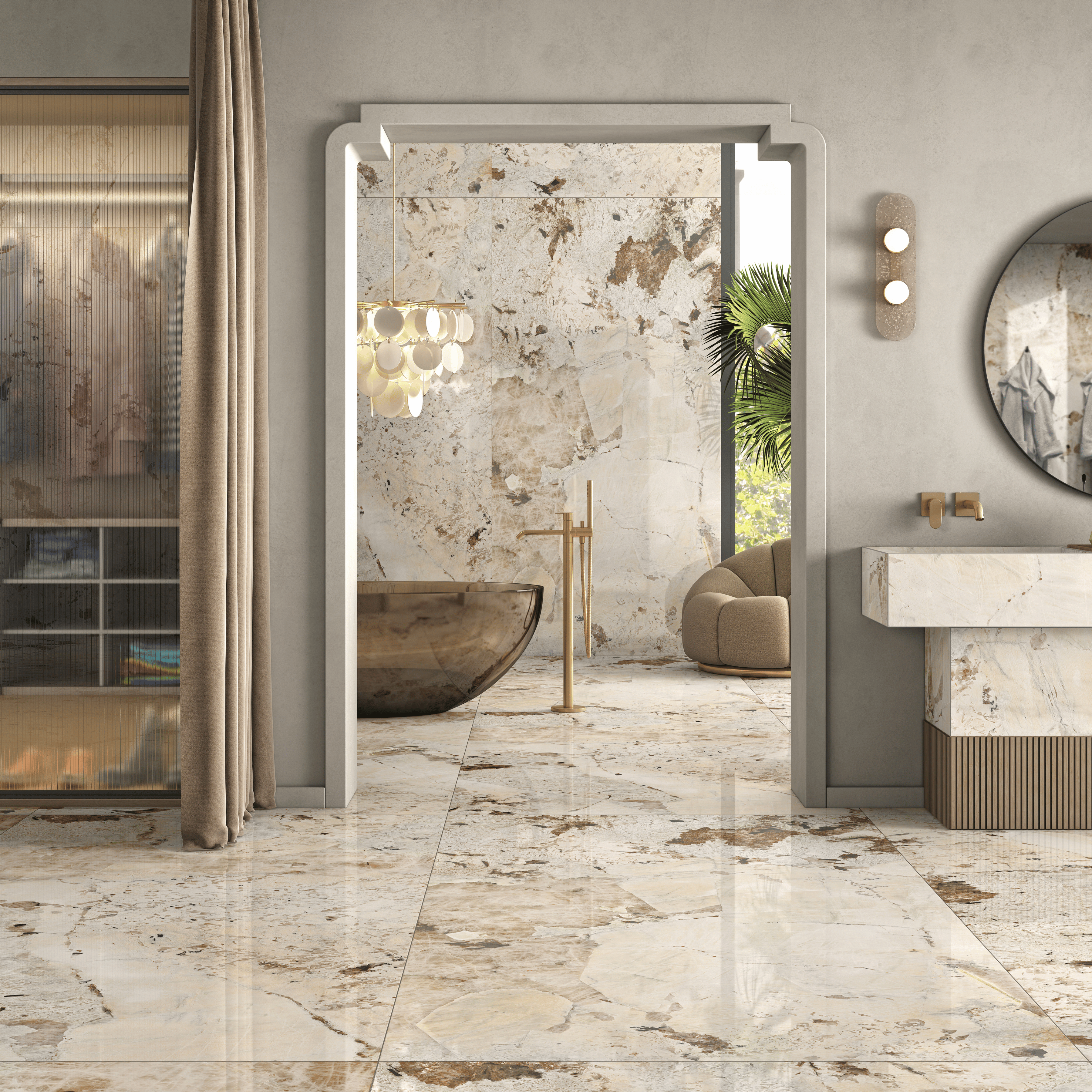 Pantagonia Natural 120x278cm glossy porcelain tile. Stone-inspired slab, 09mm thickness, seamless luxury finish for walls, floors & interiors.