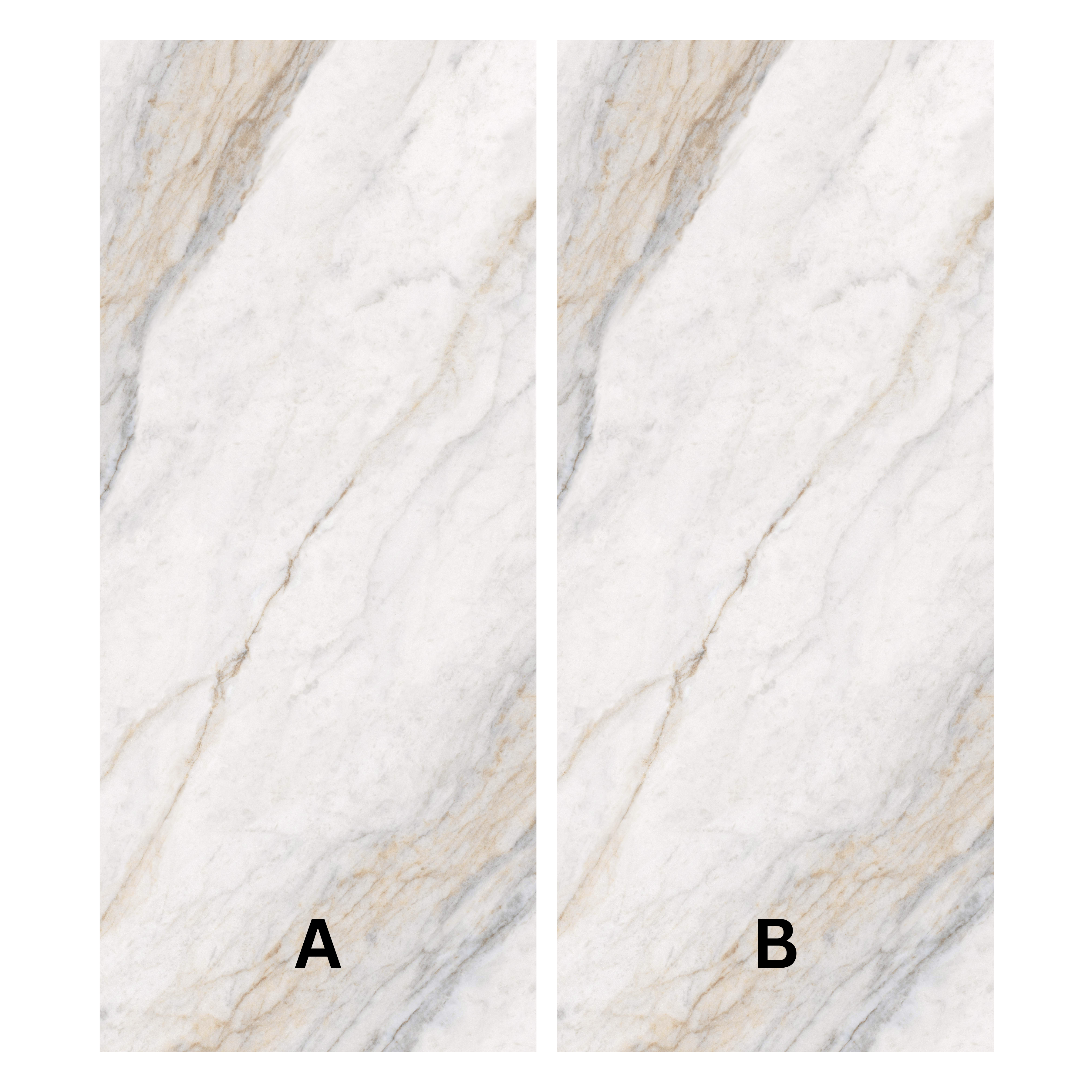 Placia Bianco book-match glossy porcelain tile 120x280cm. Elegant white with grey veining, 09mm thick, perfect for luxury walls and interiors