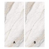 Placia Bianco book-match glossy porcelain tile 120x280cm. Elegant white with grey veining, 09mm thick, perfect for luxury walls and interiors