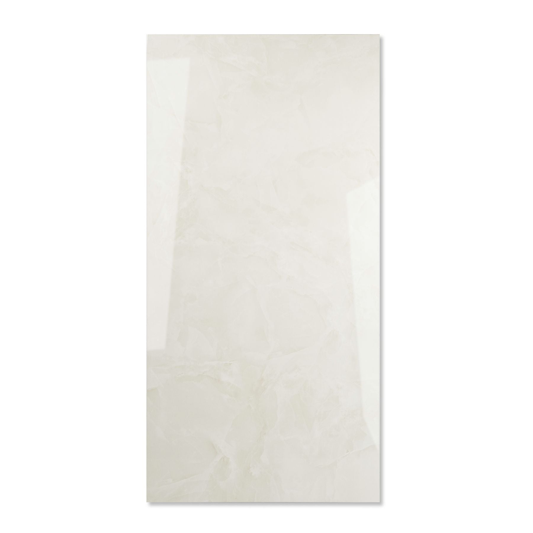 Porter Sky glossy porcelain tile 60x120cm with 9mm thickness features cool sky blue tones, refined surface detail and elegant polished finish.