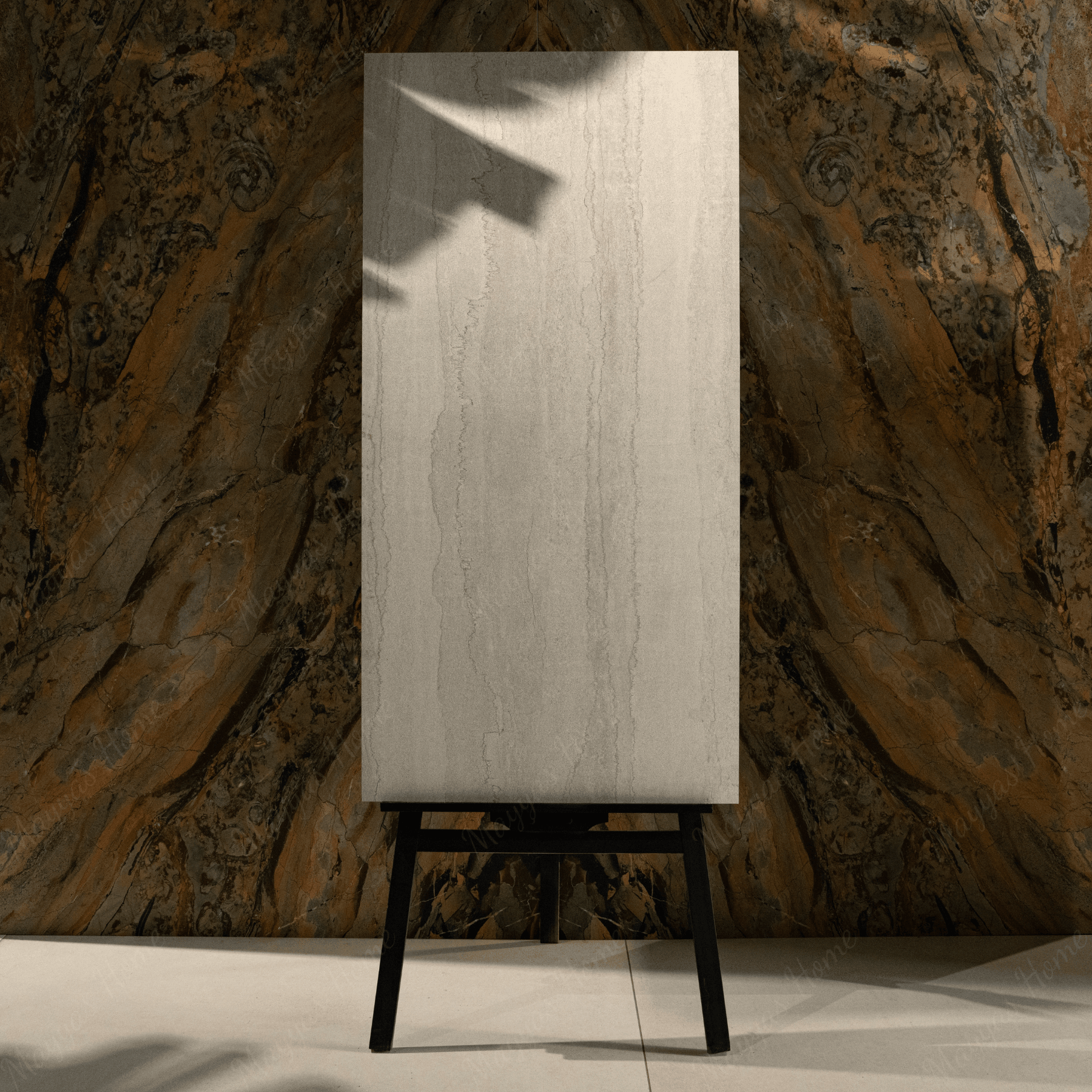 Portland View Silver porcelain tile 60x120cm 2mm thickness, silver stone look design, durable porcelain tile for modern floors and walls.