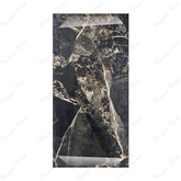 Portoro Argento 80x160cm high glossy porcelain tile, 09mm thick with black marble look and silver veining. Luxurious and durable for stylish interiors.