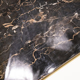Portoro Gold glossy marble effect porcelain tile 60x120cm with 9mm thickness features black base with rich gold veining and polished finish.
