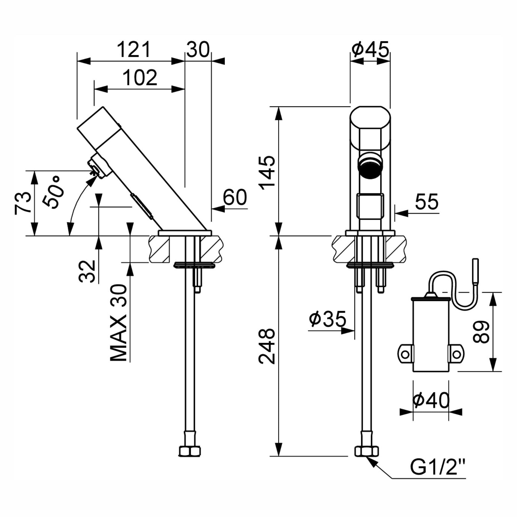 Premium battery-powered electronic single water sink tap with above-counter installation and water-saving flow limiter technology.