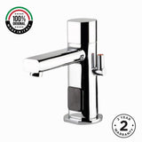 Premium mains-powered electronic sink mixer tap with above-counter installation and water-saving flow limiter technology.