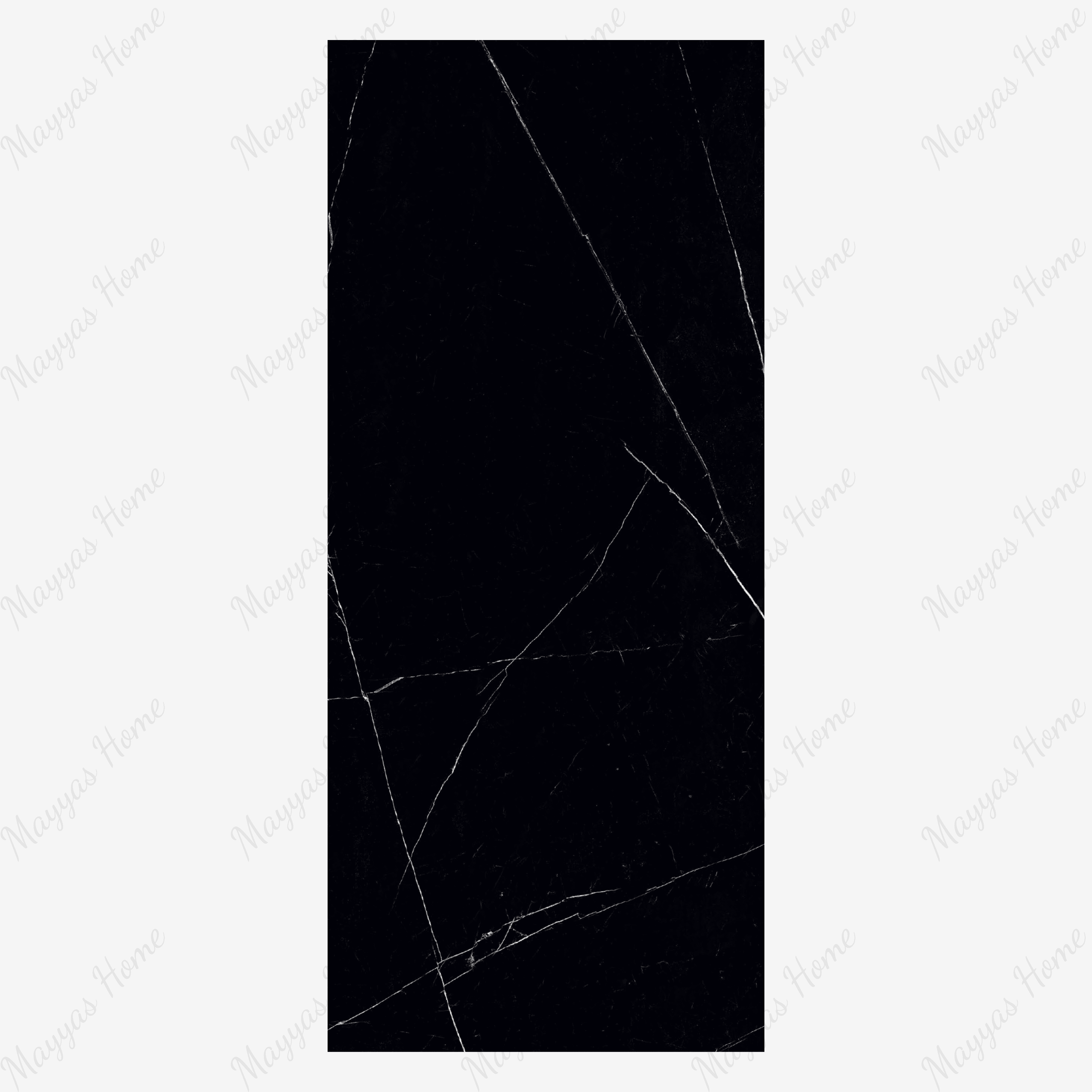 ROYAL MARQUINA 120x278cm black marble look tile with elegant veining and a luxurious glossy finish. A premium large format tile for sophisticated interiors.