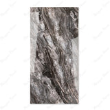 Royal Obsidian glossy porcelain tile 60x120cm with 9mm thickness features deep black tones, bold natural veining and elegant polished surface finish.